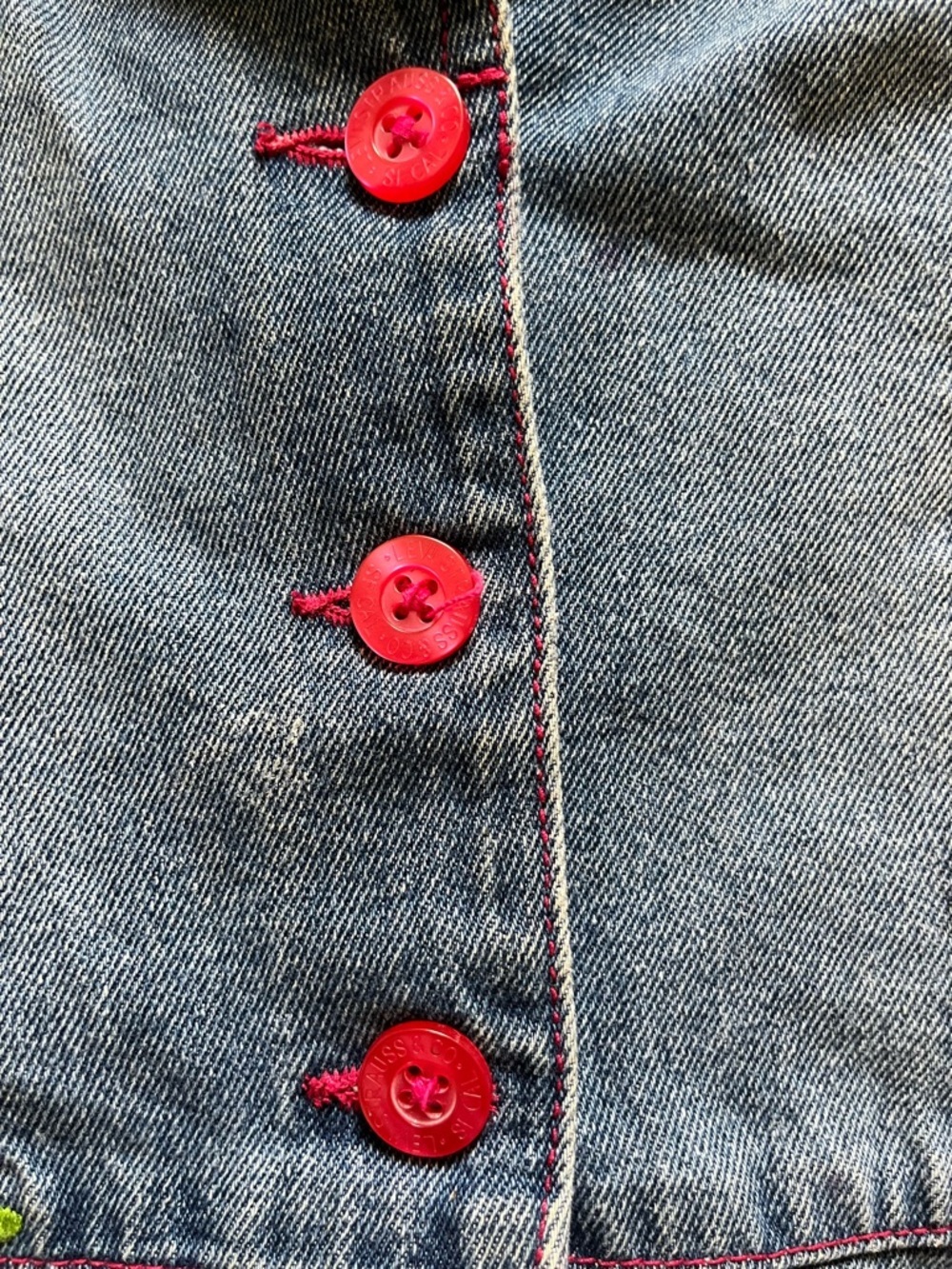 Levi's Kids Denim Jean Jacket with Pink & Red Floral Embroidery - Picture 5 of 8
